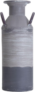 Gray Wash Ombre Metal Vase, for Use with Dried or Artificial Flowers