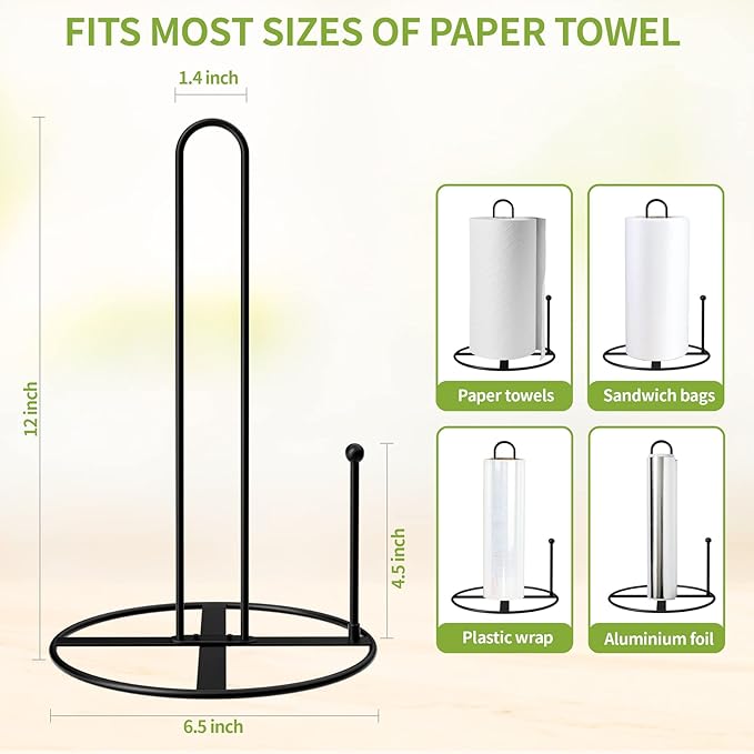 Paper Towel Holder Countertop - Black