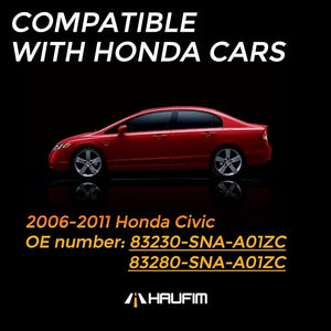 Haufim Driver and Right Passenger Side Sun Visor for Honda Civic 2006 2007 2008 2009 2010 2011 Light Grey Replaces# 83280-SNA-A01ZC 83230-SNA-A01ZC