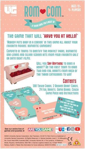 University Games ROM Com Team Trivia Game, Perfect for Date Nights Girls Nights and Party Game Night, for Ages 12 and Up and 4 or More Players