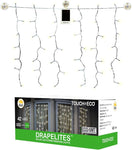 Touch Of Eco Drapelite Solar 42 LED String Curtain Lights Cool White