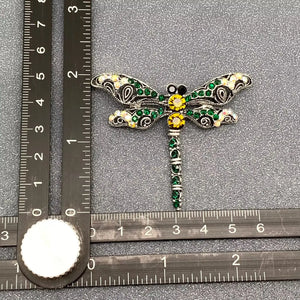 Swinging Tail Rhinestone Dragonfly Brooch