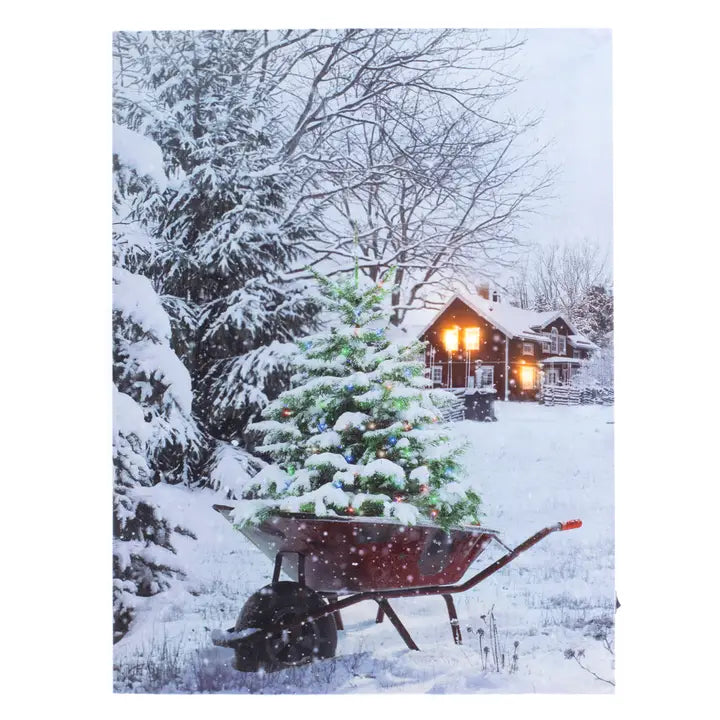 Light-up Wall Art- Wheel Barrel -Lights up!