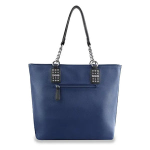 Rhinestone Accented Tall Shopper-Blue