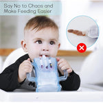 Squeeze Proof Holder for Food Pouches & Drink Boxes, Universal Multipurpose Design, Baby Pouch Holder Makes Baby More Fond of Self-Feeding and Prevent Messes, Easy Grasping Handles