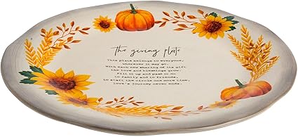 Global Design The Giving Plate Wreath Design Round Ceramic 11"D