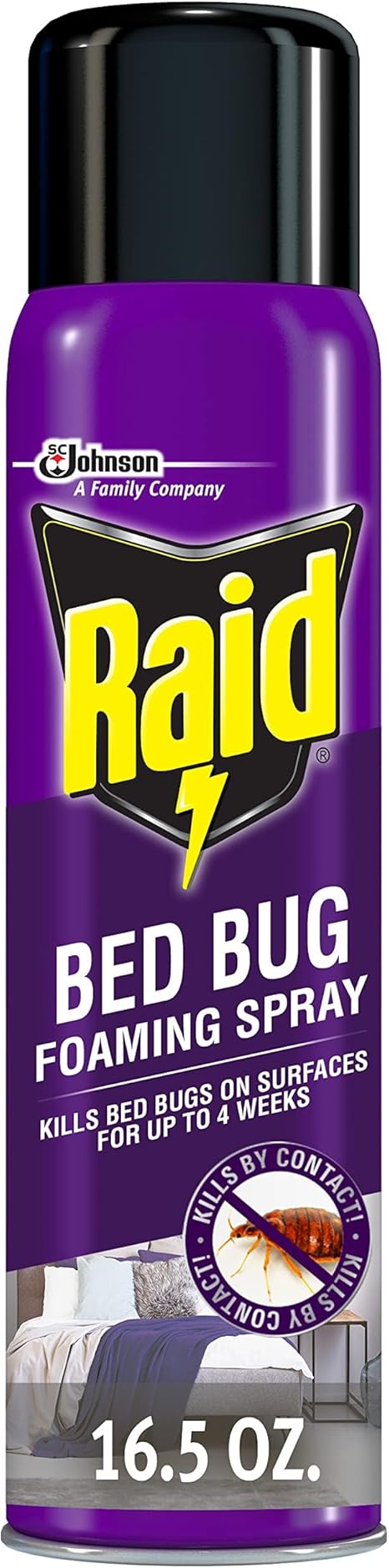 RAID Bed Bug Foaming Spray Kills Bed Bugs Eggs Up To 4 Weeks 1 Can 16.5 Oz