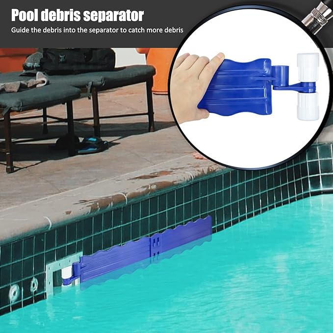 Pool Debris Skimmer Catcher, Pool Leaf and Debris Remover Plastics Accessories Surface Debris Floating Leaves Bugs Pool Skimmer Attachments Replacement Kit for Swimming Pool (Blue)