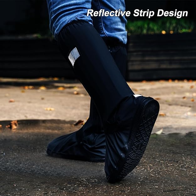 Boot/Shoe Cover--Rain Boots Waterproof PVC Rubber Garden Boots Elastic Slip On Ankle Boot Insulated Rain Shoes for Yard Farm Outdoor Work