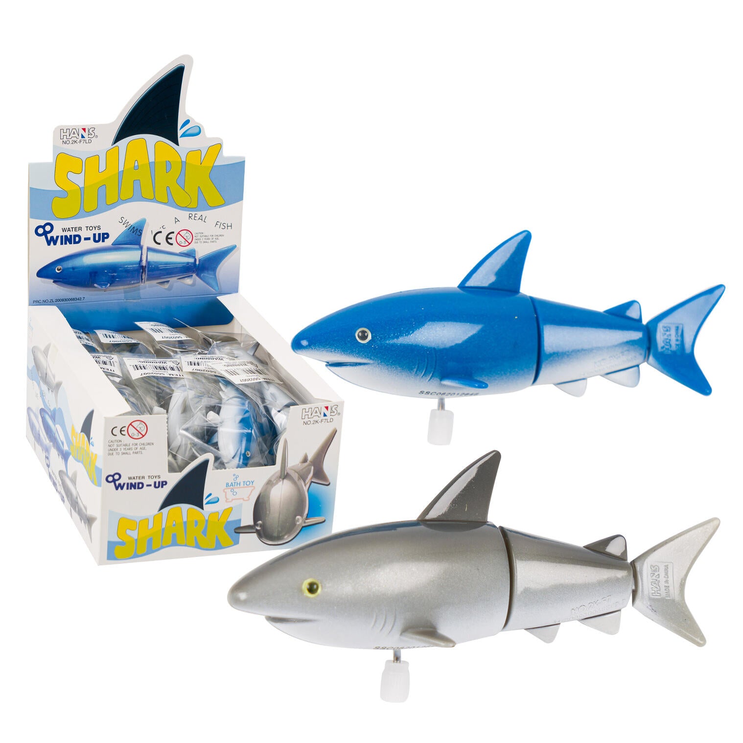 Wind-Up Shark Toy- 4"- Assorted