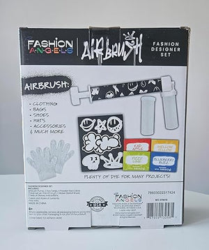 Air Brush Fashion Design Set - Includes Airbrush Tool, Fill Containers, Tie Dye Powder Bags and Stencils - Accessorize T-Shirts, Hoodies, Shoes & More - Have Fun with DIY Craft Projects