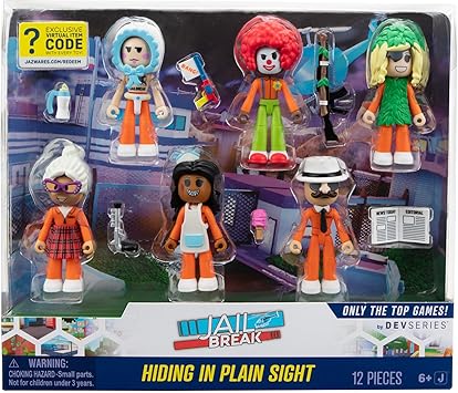 Jailbreak: Hiding in Plain Sight Multipack Six 2.75-Inch Action Figures with Mix and Match, Accessories, and Exclusive Virtual Item Code