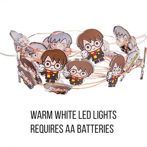 Silver Buffalo Harry Potter Chibi 20ct Decorative String Lights, 7 Feet Long, Warm White LED