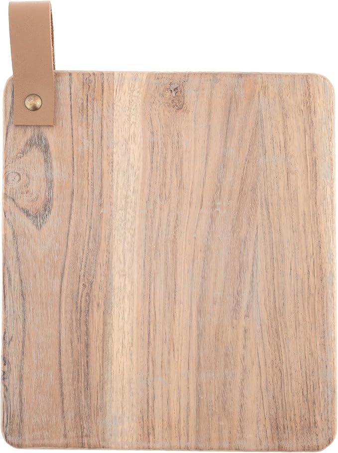 Karma Wood Cutting Board w/Tea Towel Turtle, Cotton 8.25"x9.25"x0.50"H, 28"x20"