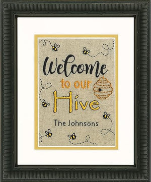 Dimensions Welcome To Our Hive Cross Stitch Aida Fabric, Needle, Thread 5"x7"