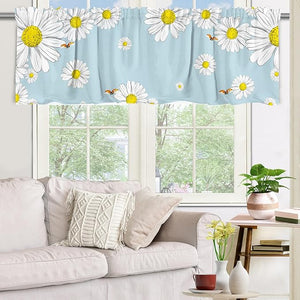 Bonsai Tree Daisy Kitchen Curtains 54x18 inch