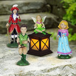 4 Neverland Mini Figurines, Fairy Garden Set, Durable Resin Cute Yard Décor, 1/ea, 4pc, 2"x5"