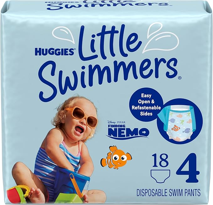 Huggies Little Swimmers Disposable Swim Diapers, Size4 (24-34lbs) 18 count