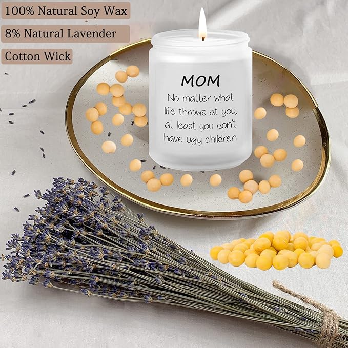 MOM Candle - Mothers Day Gift - Lavender Scented (7oz)