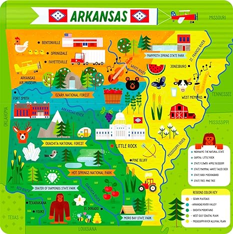 Little Buffalo - Learning & Education - State Puzzle: Arkansas for Kid ...