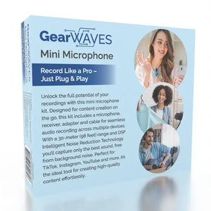 Gearwaves: Mini Wireless Clip-On Microphone (Smartphone Compatible)