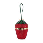 Sparkling Rhinestone Strawberry Evening Bag