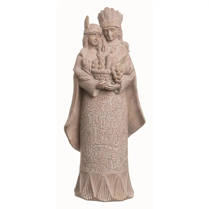 Resin White Pilgrim Family Figurine