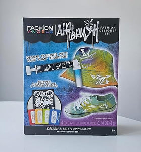 Air Brush Fashion Design Set - Includes Airbrush Tool, Fill Containers, Tie Dye Powder Bags and Stencils - Accessorize T-Shirts, Hoodies, Shoes & More - Have Fun with DIY Craft Projects