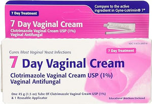 Clotrimazole 7 Day Vaginal Antifungal Cream USP 1% 45 g