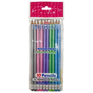 Imperial 10 Pack Pre-Sharpened Number 2 Triangular Pencils