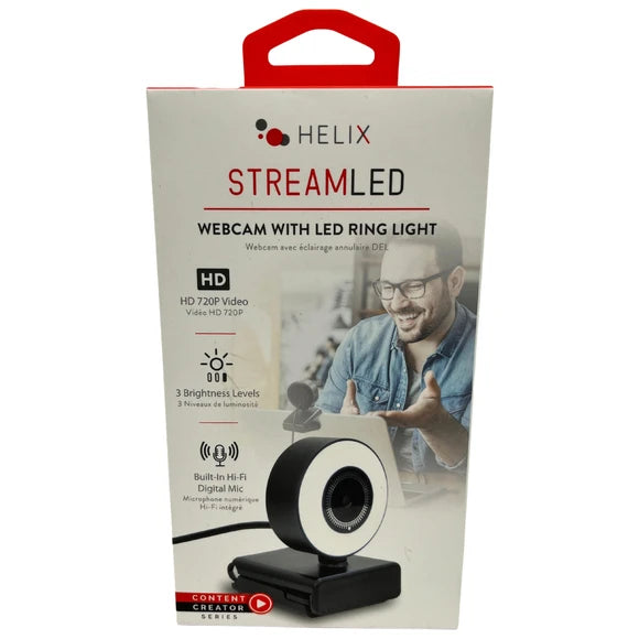 Helix StreamLED Web Cam with LED Ring Light & Digital Mic