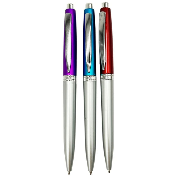 6 Pack Colorful Ballpoint Pens with Blue Ink