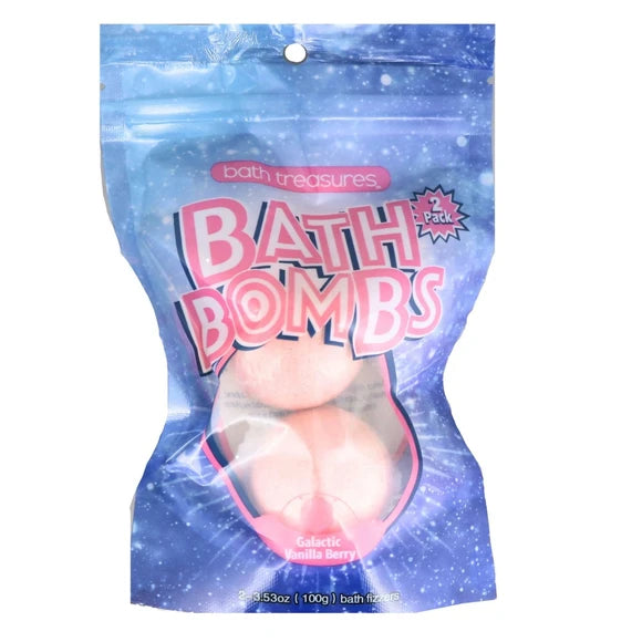 Bath Treasures 2 Pack Bath Bombs in Galactic Vanilla Berry Scent