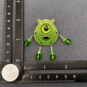 Green Big Eyes Monster Post Earrings