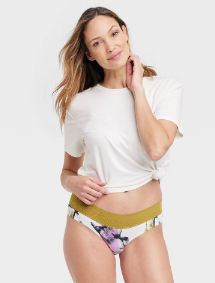 Women's Cotton Hipster Underwear with Lace Waistband - Auden™ Off-White