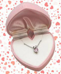 Pink Heart Shaped Necklace in a Pink Heart Shaped Box