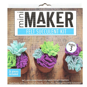 Leisure Arts Kit Mini Maker Blue Felt Succulent