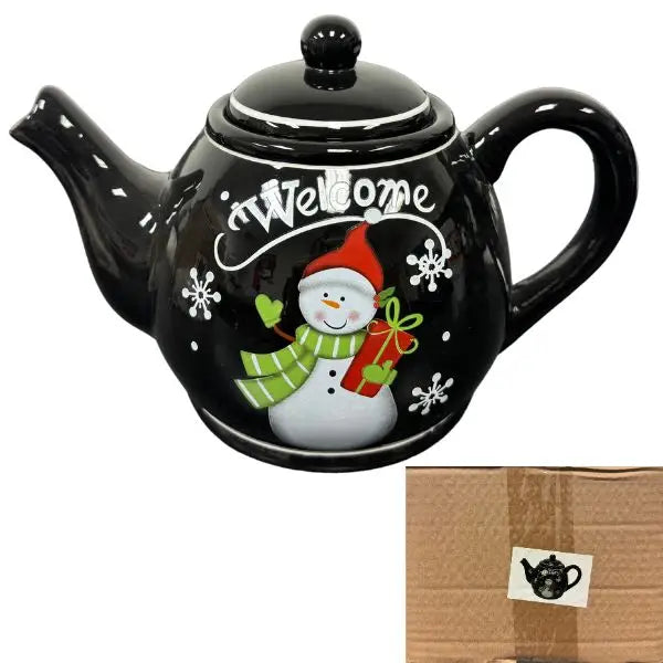 Snowman  - 6" Ceramic 32oz Teapot with Lid