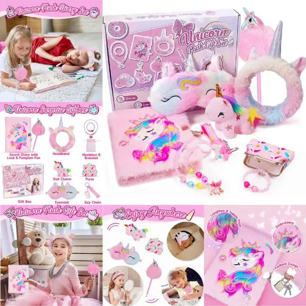 Unicorn Plush Gift Set - Wethcorp Toys - 8PC Journal And Play Set