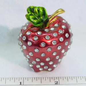 Apple with Clear Crystals Trinket Box