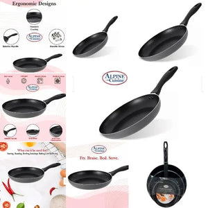 Alpine Cuisine - 3PC Set Non-Stick Fry Pan Set - 7"- 9" -11"