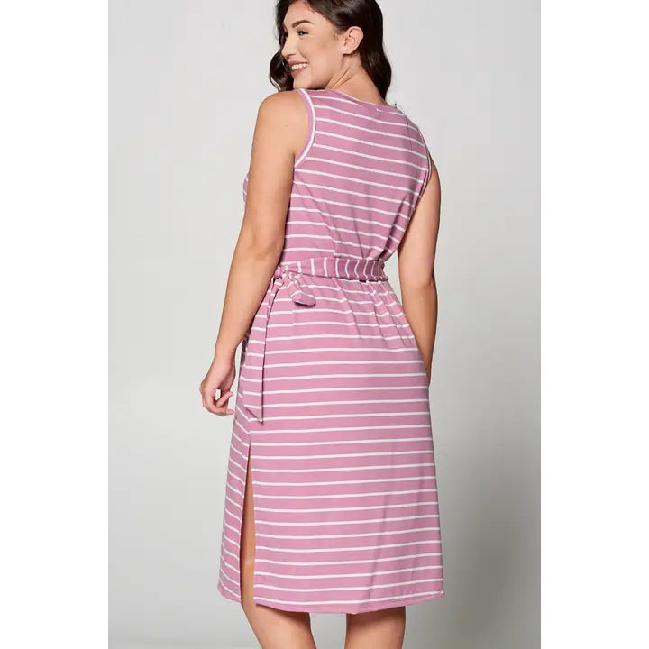 Sleeveless Midi Dress-Lavender