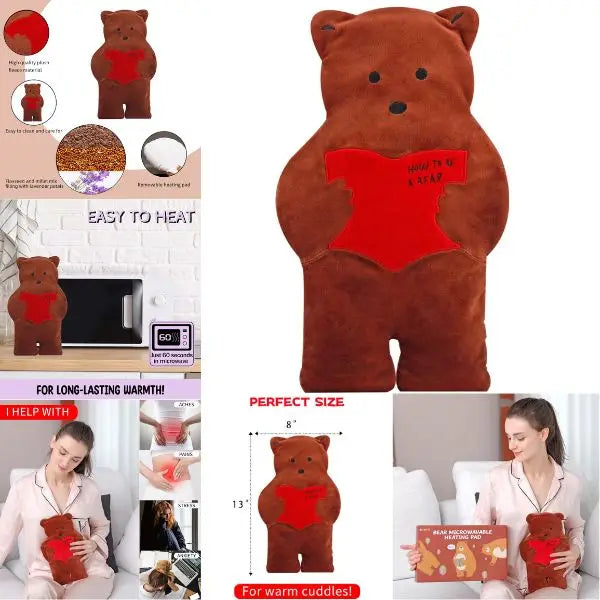 Microwavable Heating Pad - the Bear - 14"x8" Plush