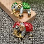 Enamel Red Elephant Brooch