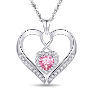 925 cz hot sale heart necklace