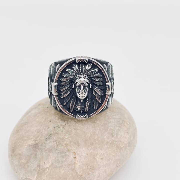 Indian Men's Stainless Steel Ring - Various Sizes