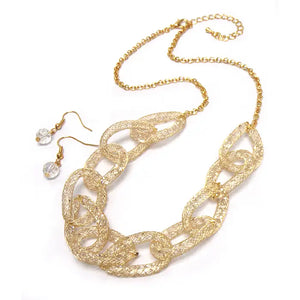 Crystal Mesh Necklace Set - 18 inches