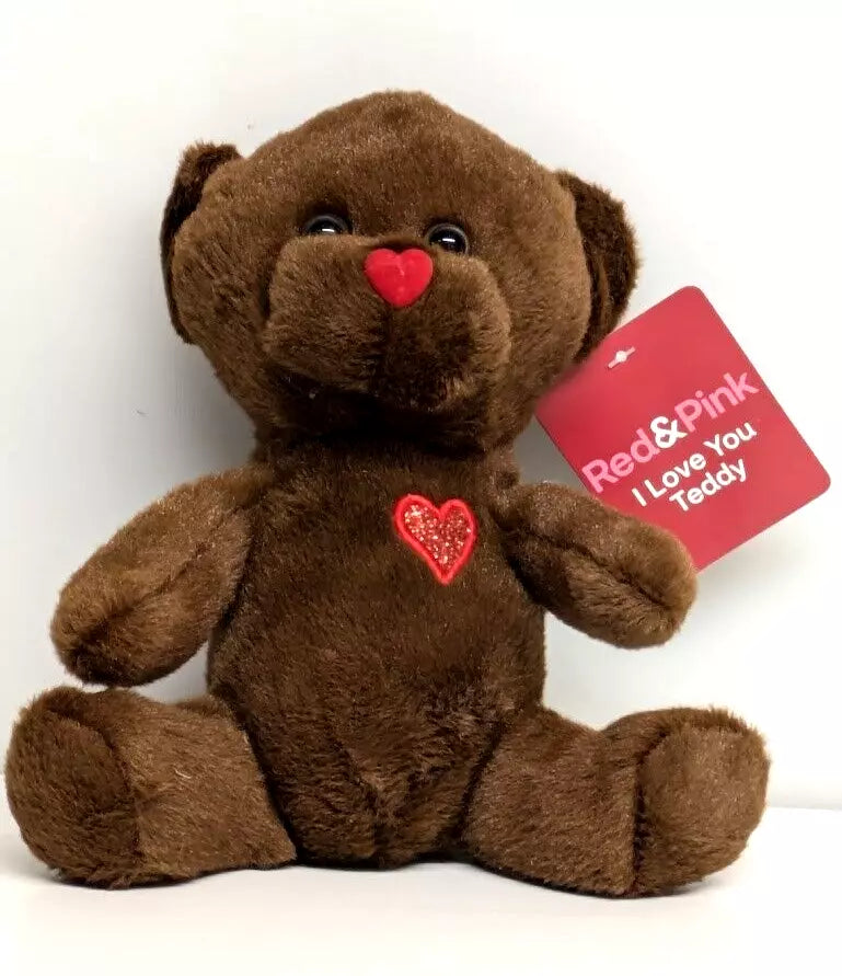 7 in. Red & Pink I Love You Heart Soft Teddy Bear Dandee Collectors 3+