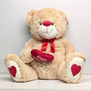 Brown 32 inch Giant Valentine Bear Plush with Red Heart -Happy Valentine's Day-Dandee Collectors 3+