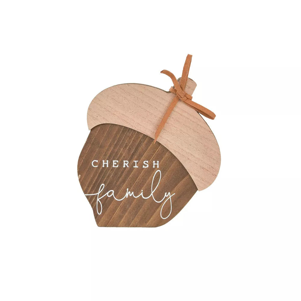 Cherish Family Acorn Tabletop Home Decor 6.5x1x6.75H